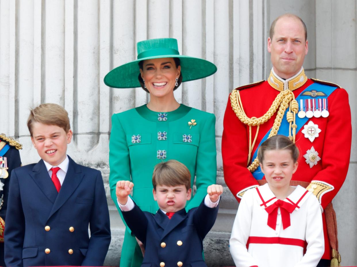 Prince William, Kate Middleton, and their kids at Trooping the Colour in 2023