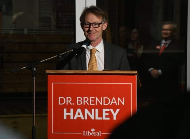 Liberal Brendan Hanley, speaking to supporters after being elected Yukon MP on Monday, said he's ready to start building relationships and working with Yukoners. (Jackie Hong/CBC - image credit)