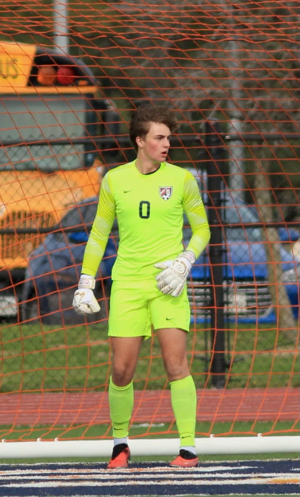 Glenn goalie Keller Marchant in action during the 2024 season.