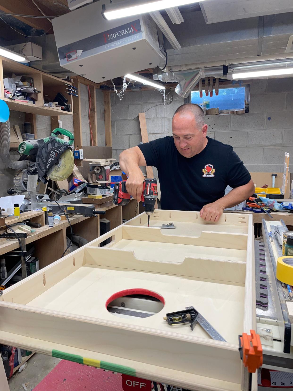 Jim Batchelder of Oak Creek has been building cornhole boards for a few years. He launched 414 Boards as an LLC in 2023.