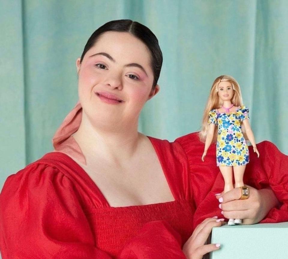 Proud Ellie Goldstein with  Mattel’s first ever down Syndrome Barbie  (Ellie goldstein/instagram)