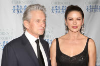 Michael Douglas and Catherine Zeta Jones attend the Children At Heart Gala at Chelsea Piers in New York City. 