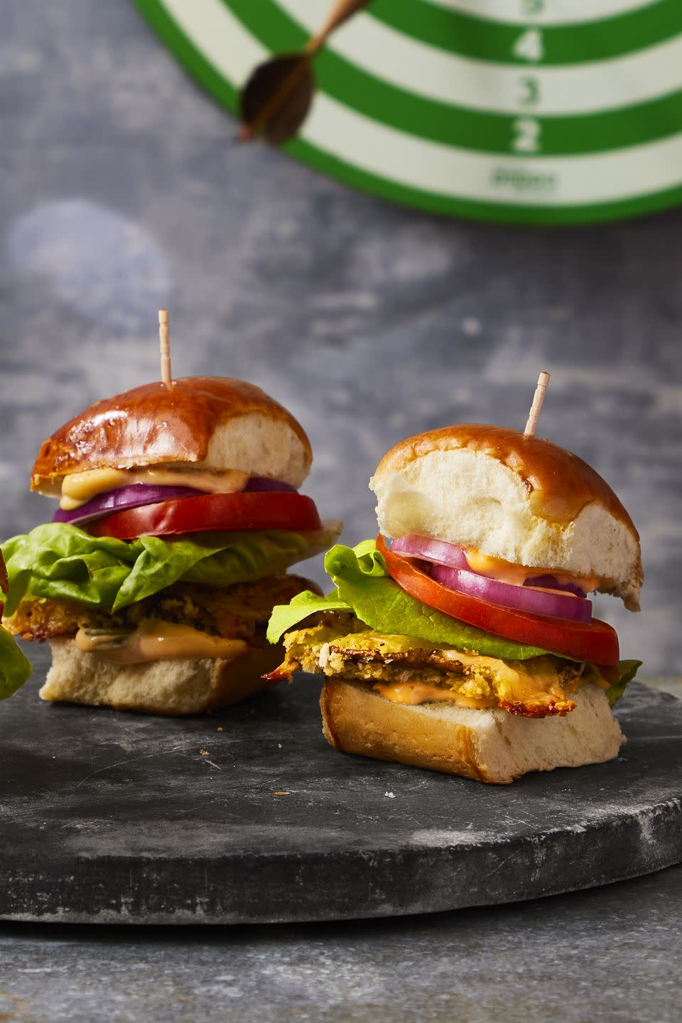 <p>You'll want to down more than one of these loaded veggie sliders, so remember to save room for <a href="https://www.goodhousekeeping.com/food-recipes/dessert/g5075/super-bowl-desserts/" rel="nofollow noopener" target="_blank" data-ylk="slk:Super Bowl desserts;elm:context_link;itc:0;sec:content-canvas" class="link ">Super Bowl desserts</a>.</p><p>Get the <a href="https://www.goodhousekeeping.com/food-recipes/easy/a47659/crispy-mushroom-and-muenster-sliders-recipe/" rel="nofollow noopener" target="_blank" data-ylk="slk:Crispy Mushroom and Muenster Sliders recipe;elm:context_link;itc:0;sec:content-canvas" class="link "><strong>Crispy Mushroom and Muenster Sliders recipe</strong></a>.<br></p>