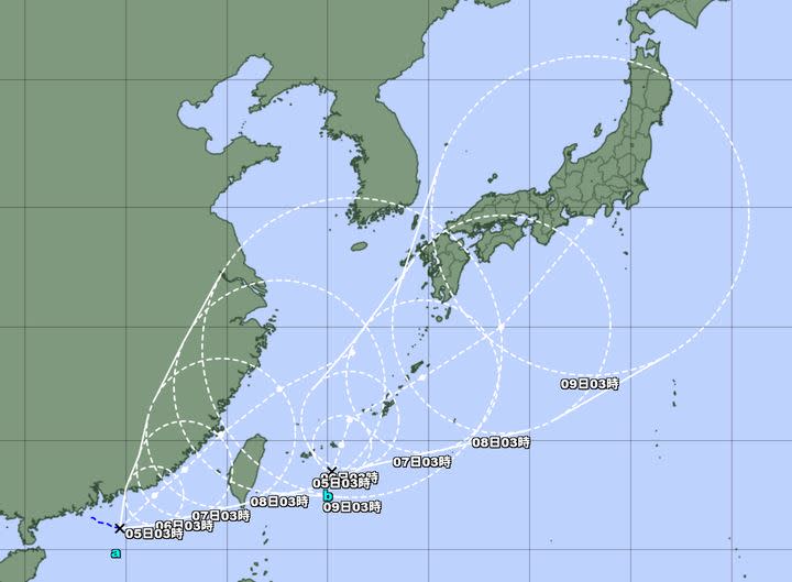 又一個熱帶性低氣壓生成！最快於今4日晚成為「銀河」颱風。（圖／翻攝自「台灣颱風論壇｜天氣特急」）