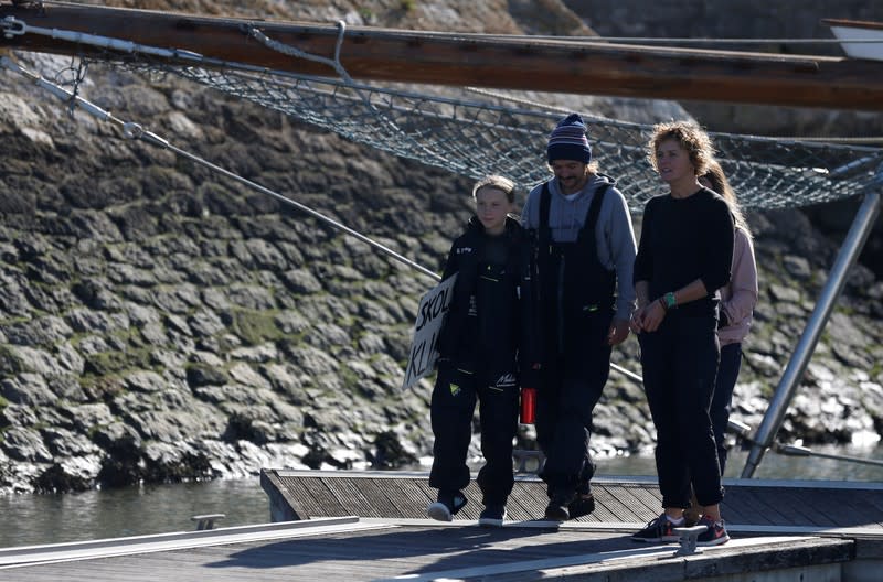 Climate change activist Greta Thunberg arrives in Lisbon