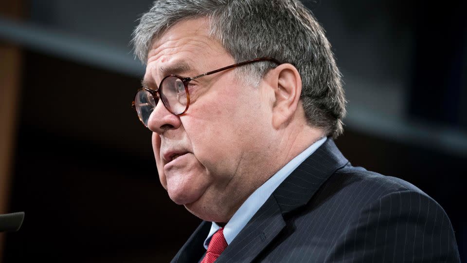 Attorney General William Barr participates in a press conference at the Department of Justice along with DOJ officials on February 10, 2020 in Washington, DC.  - Sarah Silbiger/Getty Images