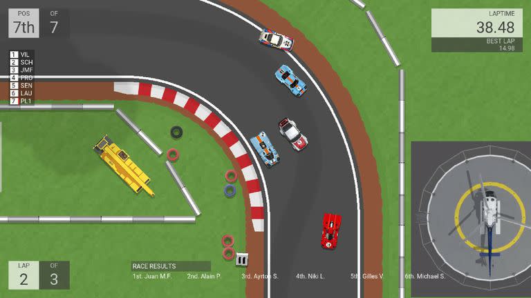 Una captura del videojuego argentino Pretend Cars Racing