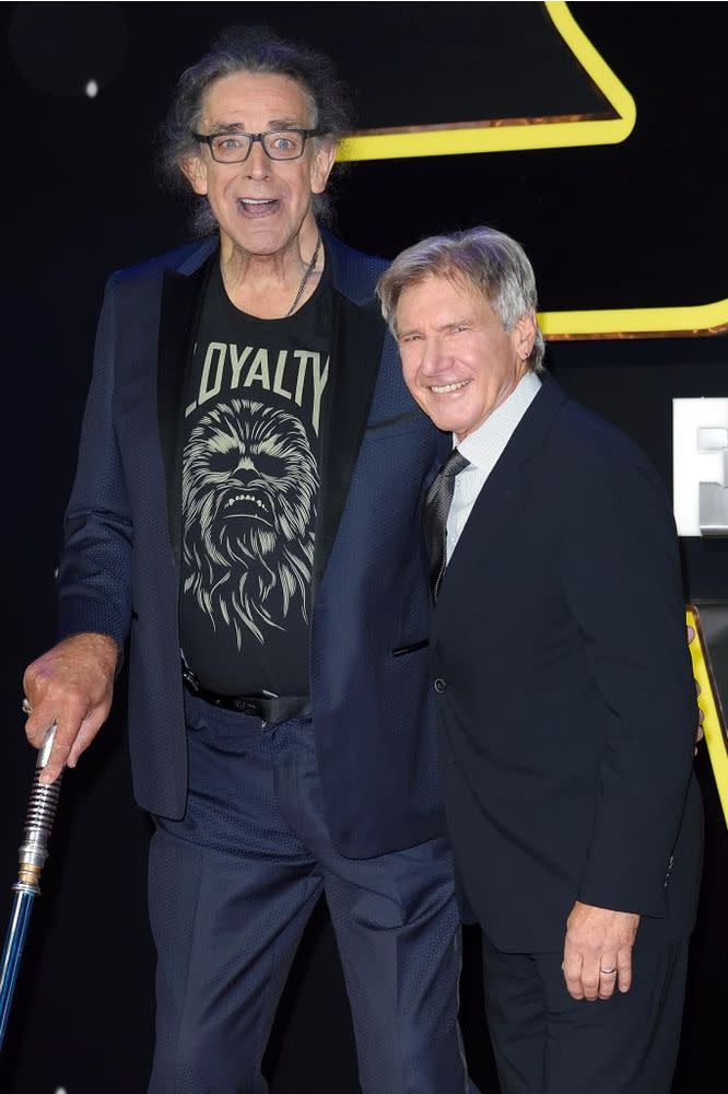 Peter Mayhew (L) and Harrison Ford | Karwai Tang/WireImage