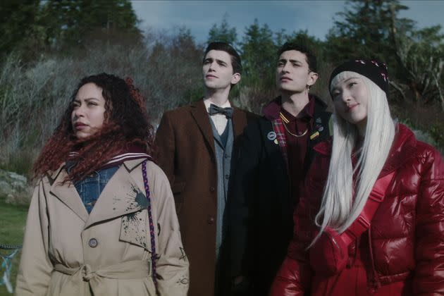 "Dead Boy Detectives" actors Kassius Nelson (from left), George Rexstrew, Jayden Revri and Yuyu Kitamura. <span class="copyright">Courtesy of Netflix</span>