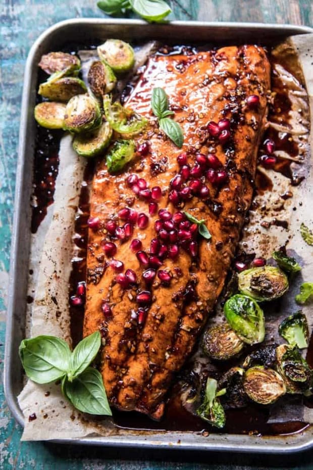 <p><a href="https://www.halfbakedharvest.com/pan-roasted-pomegranate-glazed-salmon/" rel="nofollow noopener" target="_blank" data-ylk="slk:Half Baked Harvest;elm:context_link;itc:0;sec:content-canvas" class="link ">Half Baked Harvest</a></p>