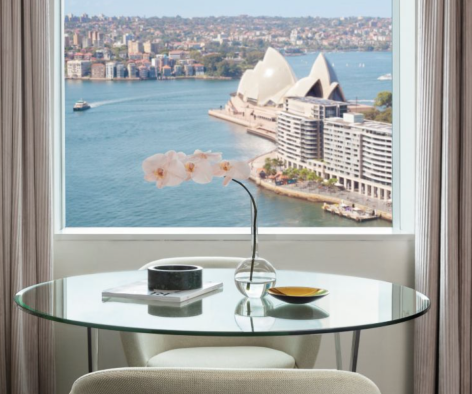 View of the Opera House and Sydney Harbour from hotel room