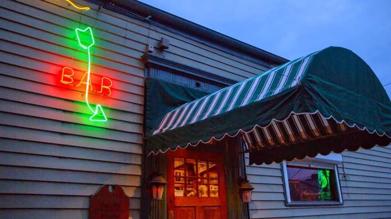 neon bar sign and awning 