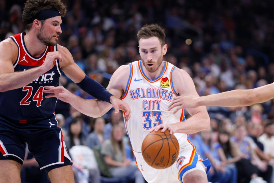 Through 11 his first games with the Thunder, Gordon Hayward has averaged 4.0 points, 2.0 assists, 3.1 rebounds in 16.8 minutes.