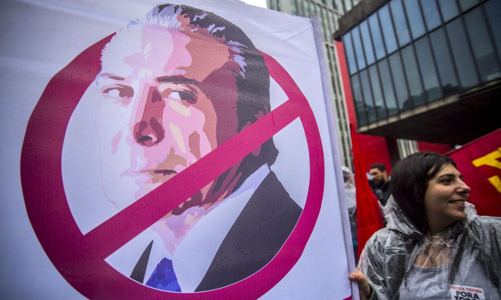 A protest against Brazilian president Michel Temer in São Paulo on 21 May