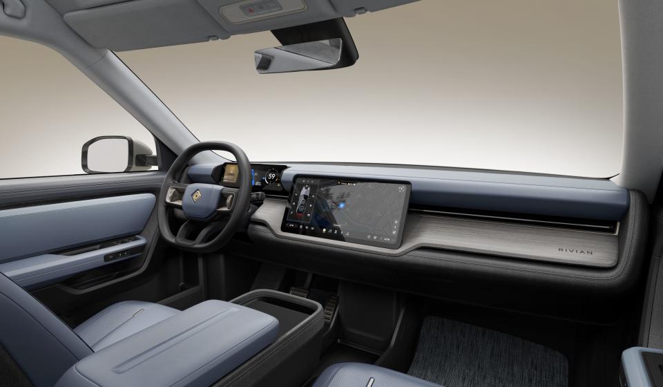 Interior front seat of the Rivian R2 SUV