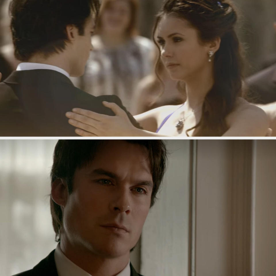 Damon remembering dancing with elena at miss mystic falls