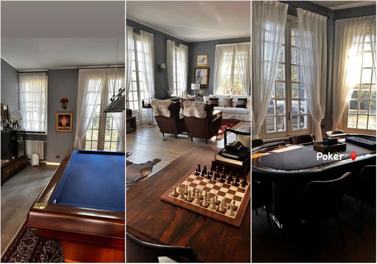 En la casa se puede jugar tanto al pool, como al ajedrez y al póquer (Foto: Instagram)