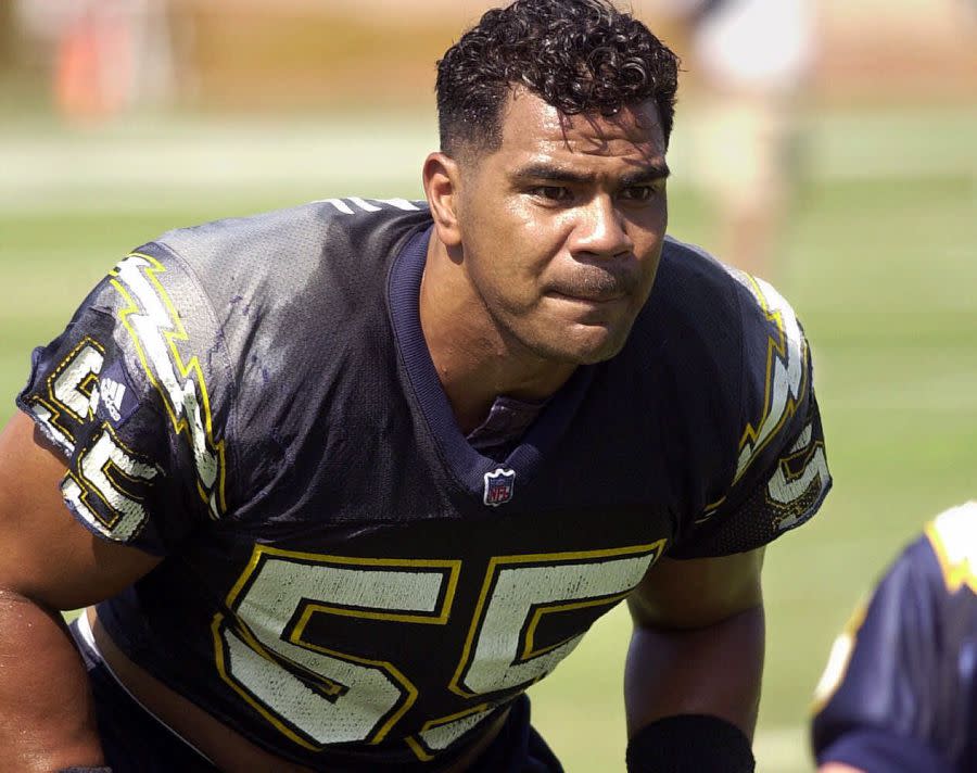 Junior Seau (May 2, 2012): A 12-time Pro Bowler and a six-time First-Team All-Pro, Junior Seau is found dead in his California home in May, 2012. The 43-year-old linebacker played for the San Diego Chargers, Miami Dolphins and New England Patriots during a 20-year NFL career. Seau is survived by an ex-wife and three children. TMZ.com, which reported the news of his death, says that Seau sent text messages to his wife and kids Tuesday that read "I love you." According to TMZ, cops believe that he shot himself.