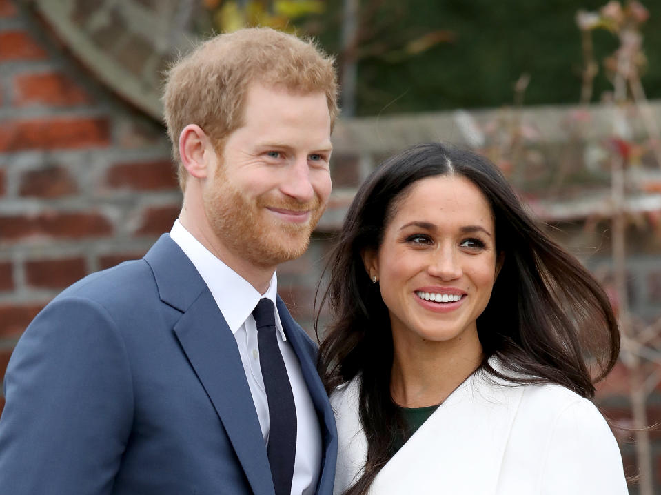 Prince Harry and Meghan Markle have posed for their official engagement photos [Photo: Getty]