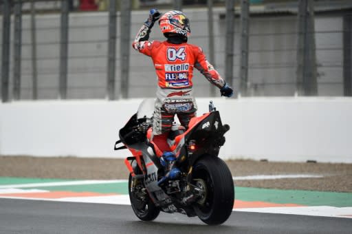 Andrea Dovizioso after winning the Valencia Grand Prix