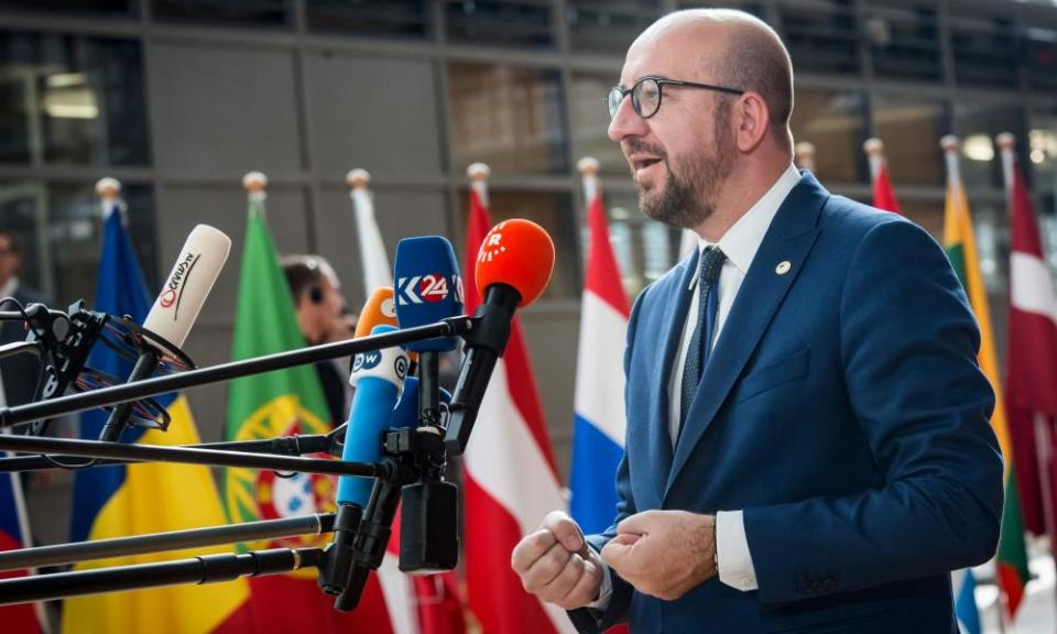 The Belgian prime minister, Charles Michel