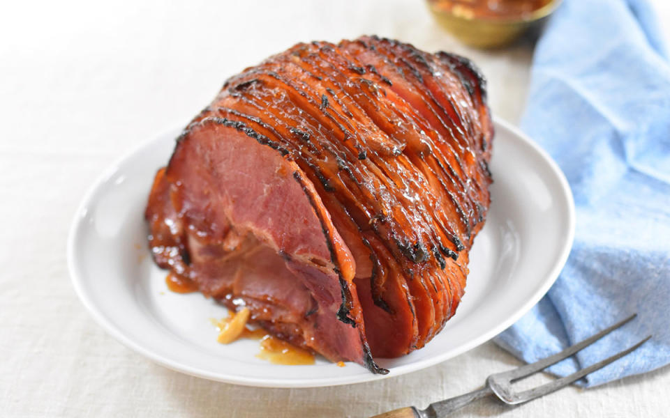 <p>Teresa Blackburn</p><p>Impress your family (or roommates) with a deliciously sweet apricot ham glaze. This fruity complement to baked ham has apricot preserves as a base and gets an extra zing from mustard and lemon juice.</p><p><strong>Get the recipe: <a href="/1017706/jocelynruggiero/apricot-ham-glaze/" data-ylk="slk:Apricot Ham Glaze;elm:context_link;itc:0;sec:content-canvas" class="link ">Apricot Ham Glaze</a></strong></p>