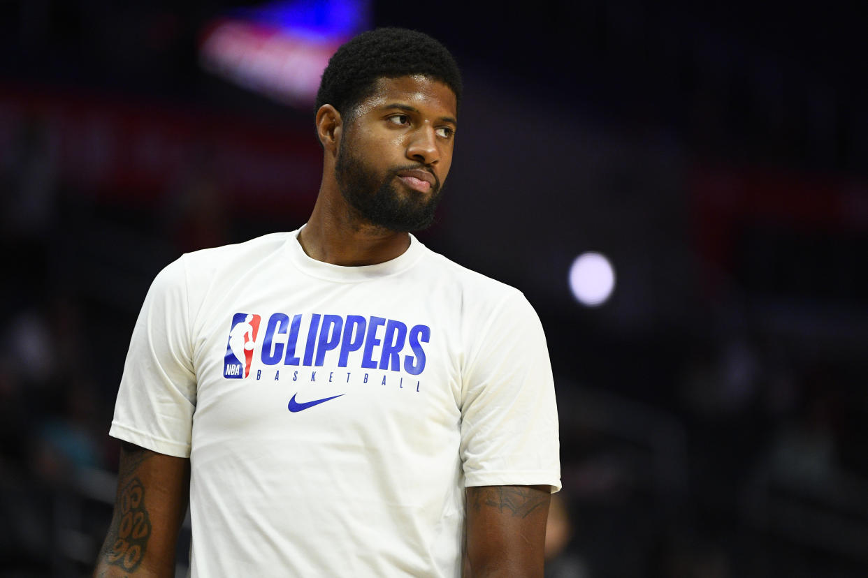 Paul George said at media day that he was targeting a “November-ish” return after a pair of offseason shoulder surgeries.