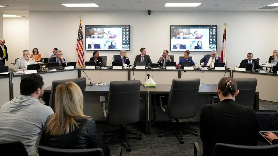 PHOTO: The Texas Medical Board discusses guidance around physicians for medical exceptions to the state's abortion ban laws at the George H.W. Bush State Office Building, March 22, 2024. (Jay Janner / American-statesman/USA Today)