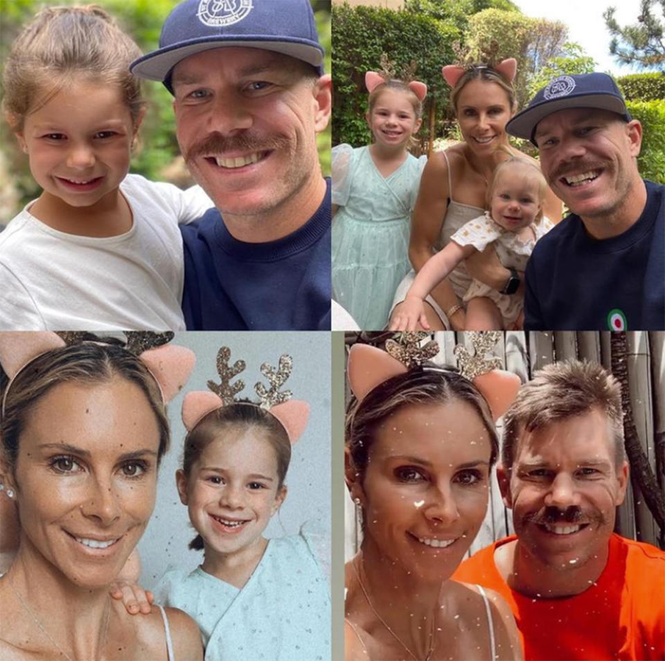 Candice Warner and David Warner with their kids