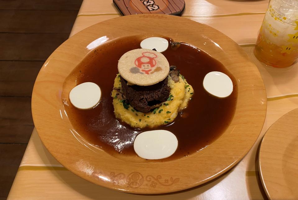 The Chef Toad Short Rib Special at Super Nintendo World's Toadstool Cafe, which is inside Universal Studios Hollywood in Southern California.