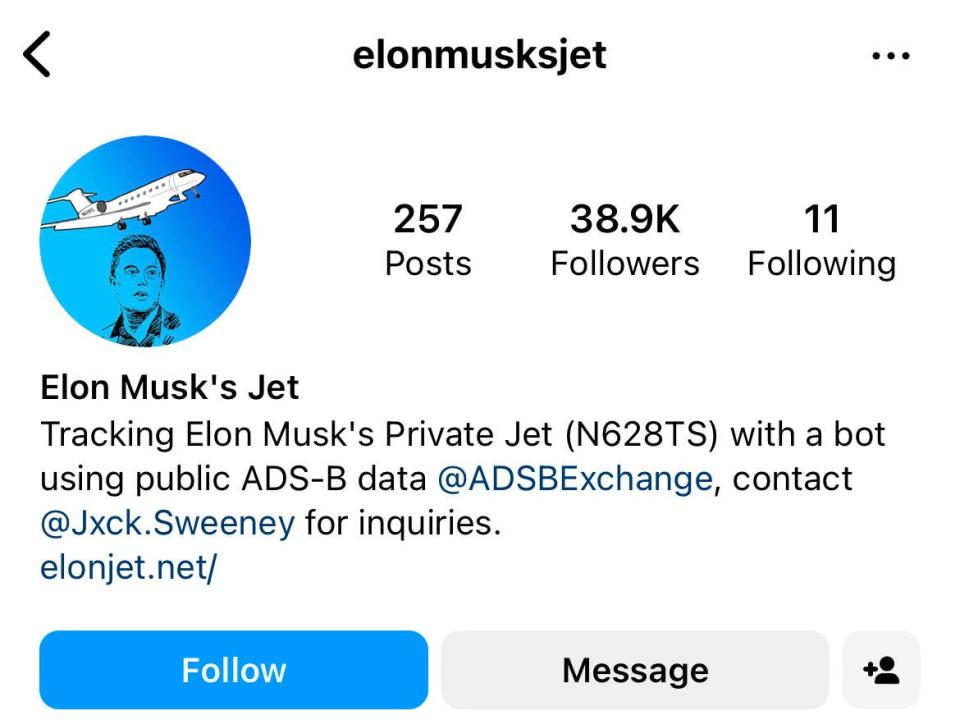 @elonmusksjet on Instagram