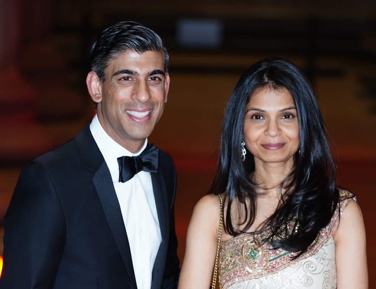 Akshata Murty with her husband, Rishi Sunak (PA Wire)