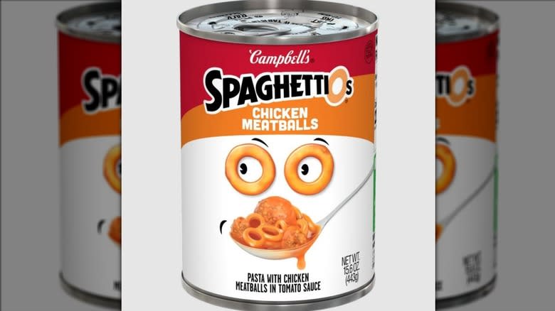 can of Spaghetti-Os with chicken meatballs