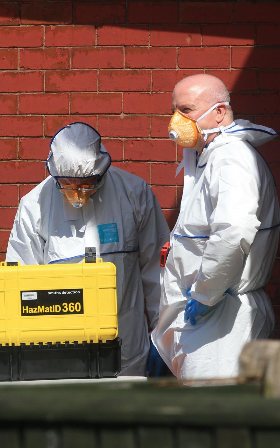 Police forensic investigators at an address in Elsmore Road, Greater Manchester, after the attack on Monday night  - Credit: Danny Lawson/PA Wire