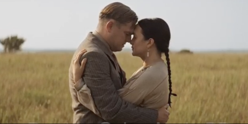 Leonardo DiCaprio and Lily Gladstone in "Killers of the Flower Moon"