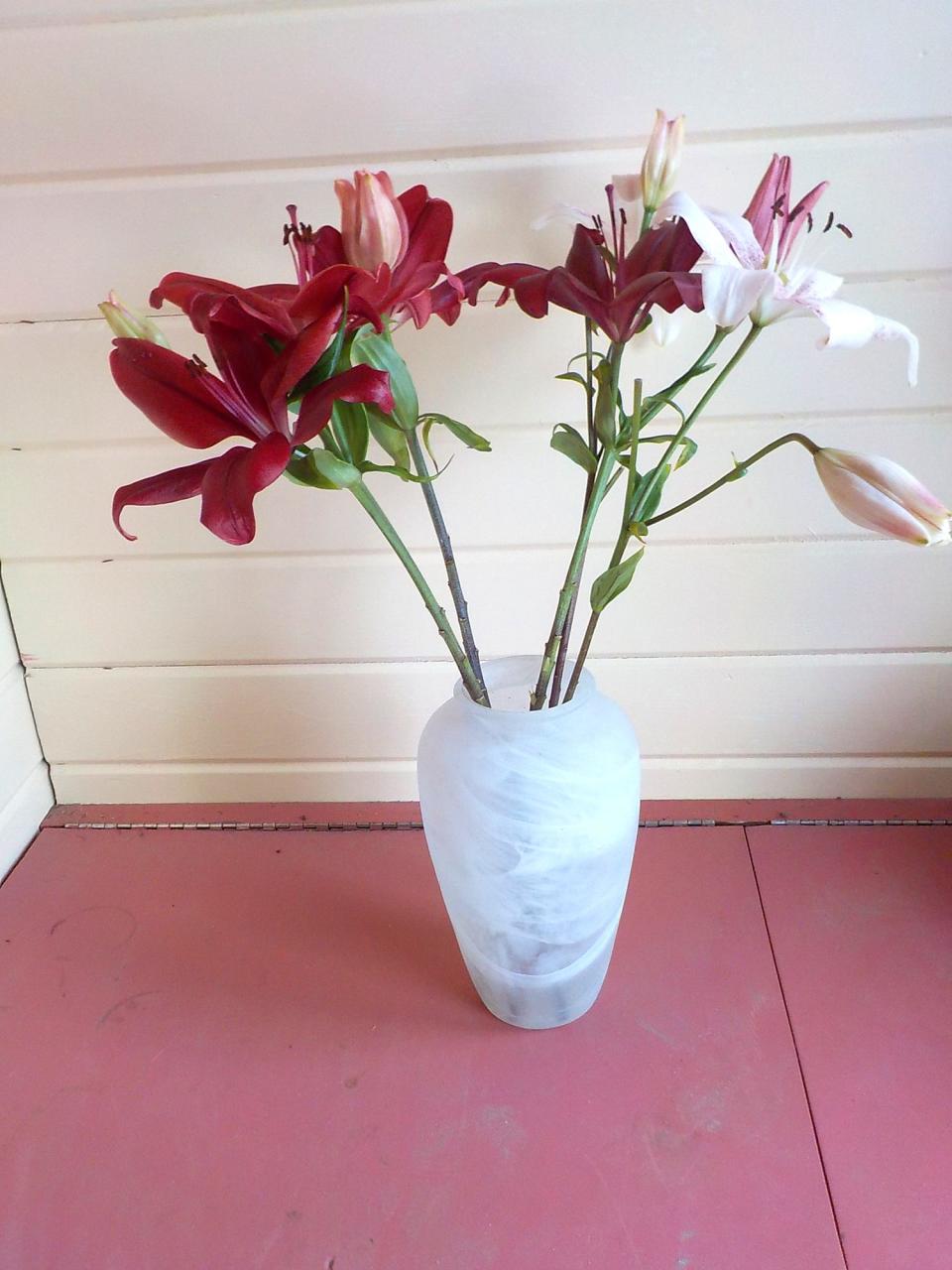 Ask for locally grown flowers such as these Asiatic lilies Homeyer recently bought.