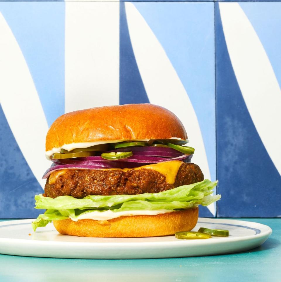 roasted eggplant veggie burgers on a plate