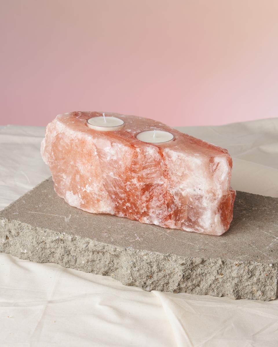 <p><a href="https://heritage-apothecary.com/collections/candleholders/products/himalayan-salt-crystal-2-hole-candleholder" rel="nofollow noopener" target="_blank" data-ylk="slk:Shop Now;elm:context_link;itc:0;sec:content-canvas" class="link ">Shop Now</a></p><p>Himalayan Salt Stone 2 Hole Candleholder</p><p>$21.00</p><p>heritage-apothecary.com</p>