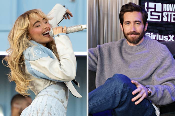 Side-by-side of Sabrina Carpenter and Jake Gyllenhaal