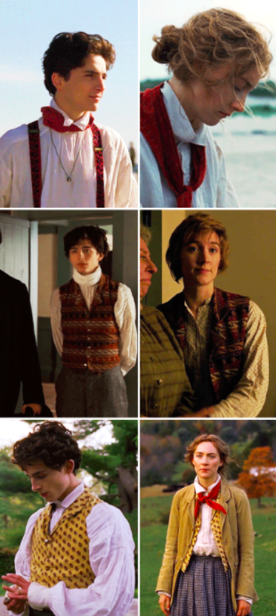 Jo and Laurie wearing each other's clothes