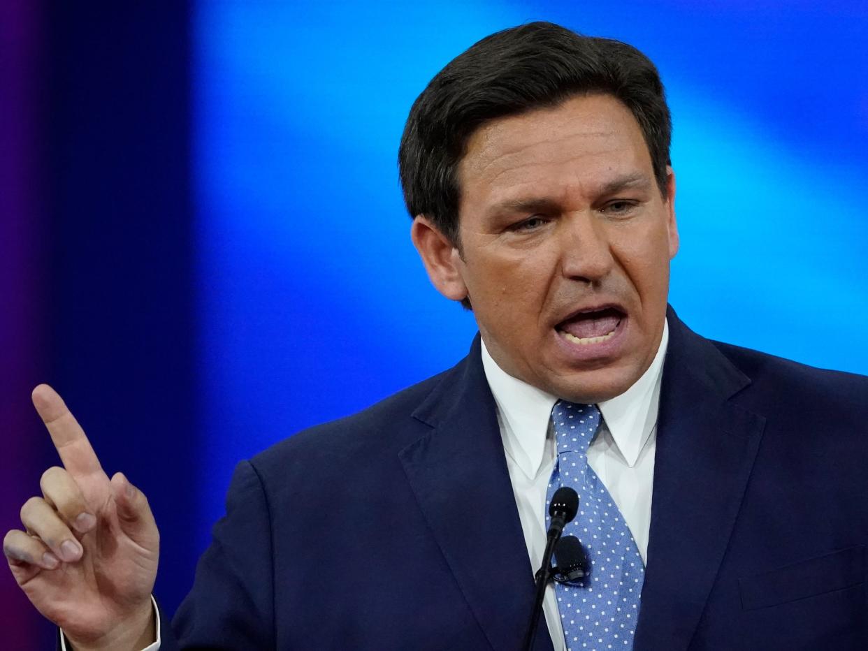 Florida Gov. Ron DeSantis speaks at the Conservative Political Action Conference (CPAC), Feb. 24, 2022, in Orlando, Fla.