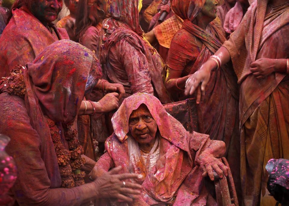 Widows celebrate Holi