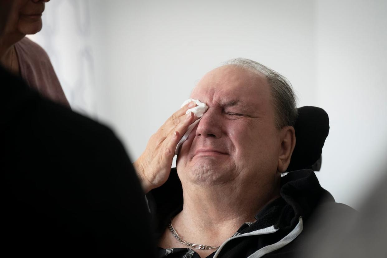 Normand Meunier developed a painful bed sore after spending four days on an ER stretcher.  (Ivanoh Demers/CBC - image credit)