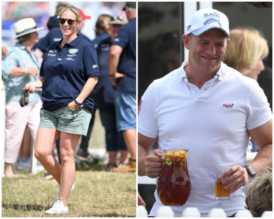 The 37-year-old granddaughter of the Queen and her 39-year-old husband, who have been married for seven years, couldn’t keep their hands off each other as they mingled with family at The Magic Millions Festival of British Eventing. Photo: Mega