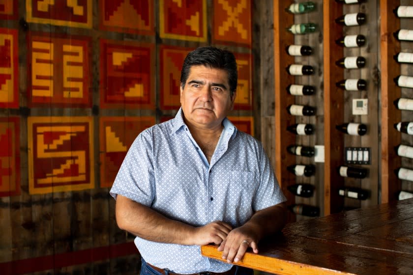 LOS ANGELES, CA - JUNE 04: Jorge Rodriguez, owner of Los Balcones del Peru, poses for a portrait at his restaurant, on Thursday, June 4, 2020 in Los Angeles, CA. (Gabriella Angotti-Jones / Los Angeles Times)