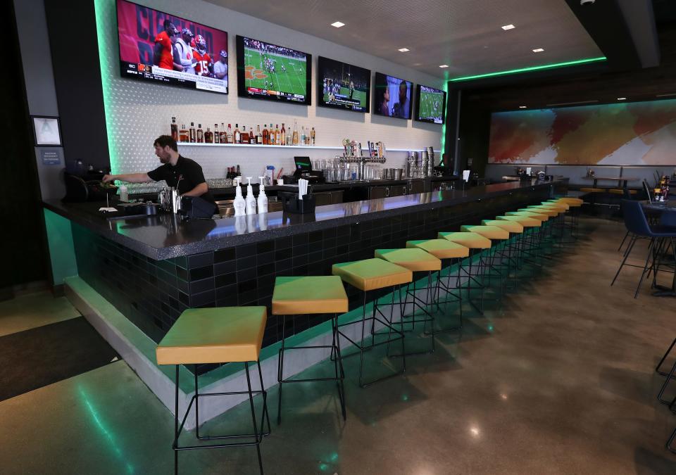 The new Topgolf sports entertainment complex features a high-tech golf game as well as several bars and food in Louisville, Ky. on Nov. 16, 2022.  They plan to open this week behind the Oxmoor Mall.