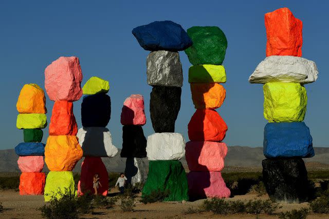 <p>MARK RALSTON/AFP via Getty</p> Seven Magic Mountains in Las Vegas, Nevada