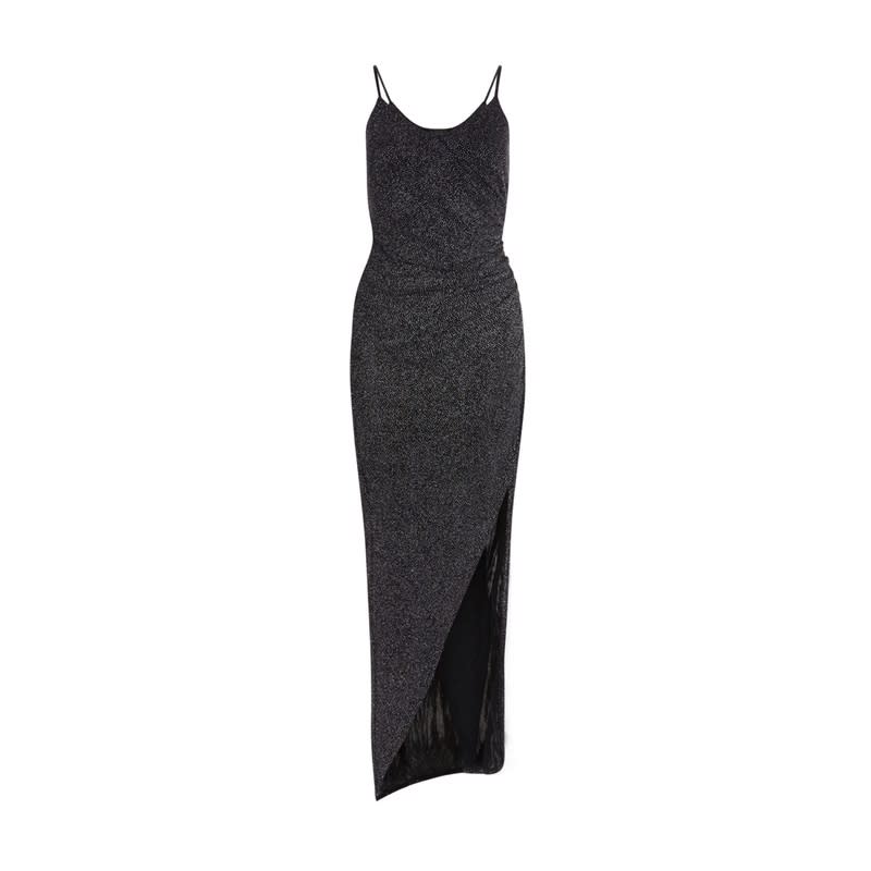 <a rel="nofollow noopener" href="http://www.newlook.com/row/womens/clothing/dresses/maxi-dresses/black-glitter-strappy-maxi-dress/p/389454609?language=en¤cy=EUR&country=US" target="_blank" data-ylk="slk:Black Glitter Strappy Dress, New Look, $50;elm:context_link;itc:0;sec:content-canvas" class="link ">Black Glitter Strappy Dress, New Look, $50</a>