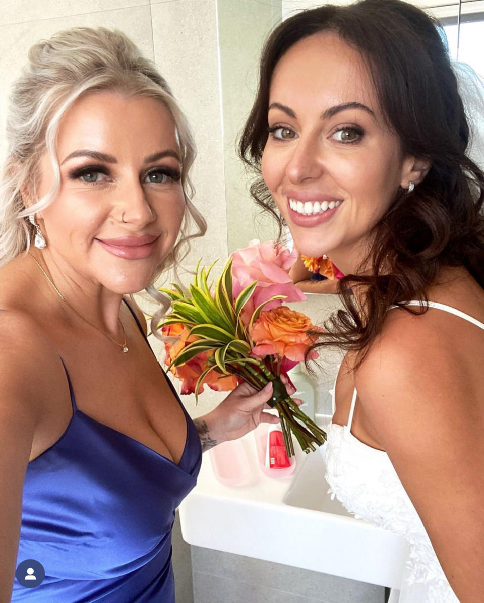 Ellie with her best friend of 18 years, Tahli, before her MAFS wedding. Photo: Supplied