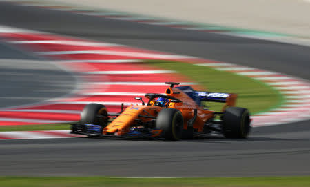 Motor Racing - F1 Formula One - Formula One Test Session - Circuit de Barcelona-Catalunya, Montmelo, Spain - March 9, 2018. Fernando Alonso of McLaren during testing. Picture taken March 9, 2018. REUTERS/Albert Gea